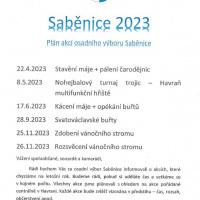 Plán akcí osadního výboru Saběnice