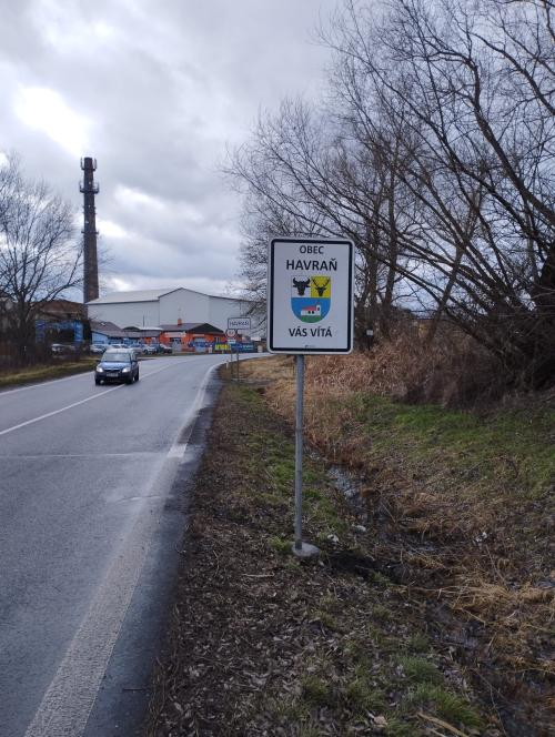 Instalace značek OBEC HAVRAŇ VÁS VÍTÁ